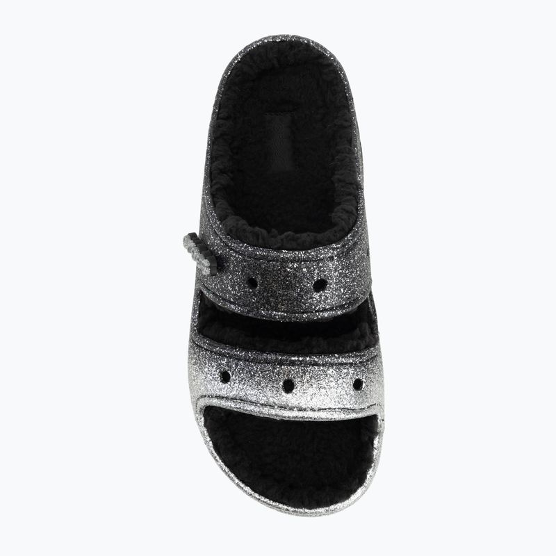 Nazouváky Crocs Classic Cozzzy Glitter Sandal black/silver 5