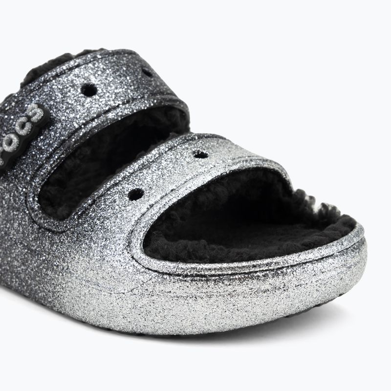 Nazouváky Crocs Classic Cozzzy Glitter Sandal black/silver 7
