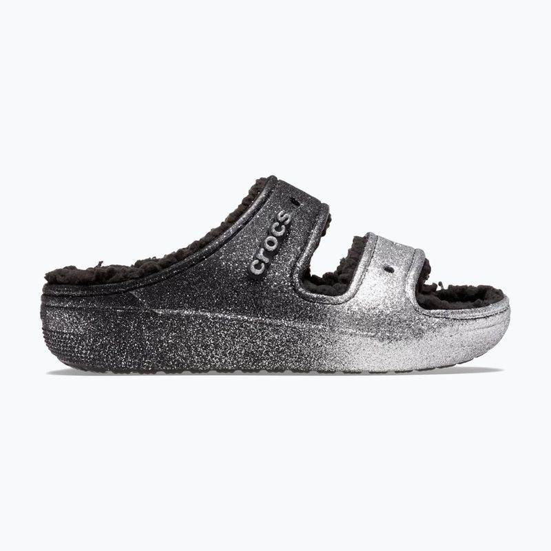 Nazouváky Crocs Classic Cozzzy Glitter Sandal black/silver 2