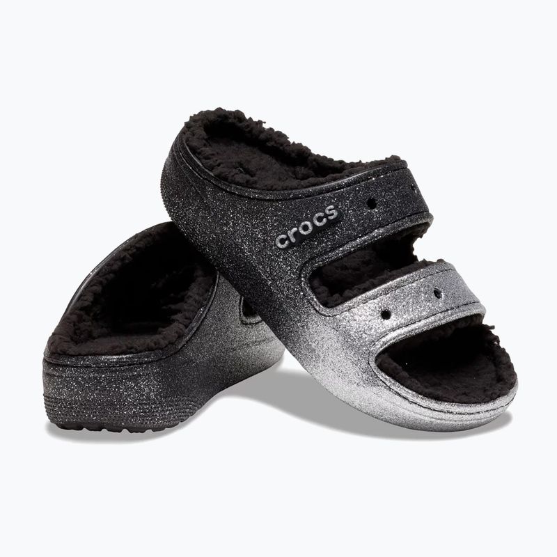 Nazouváky Crocs Classic Cozzzy Glitter Sandal black/silver 3
