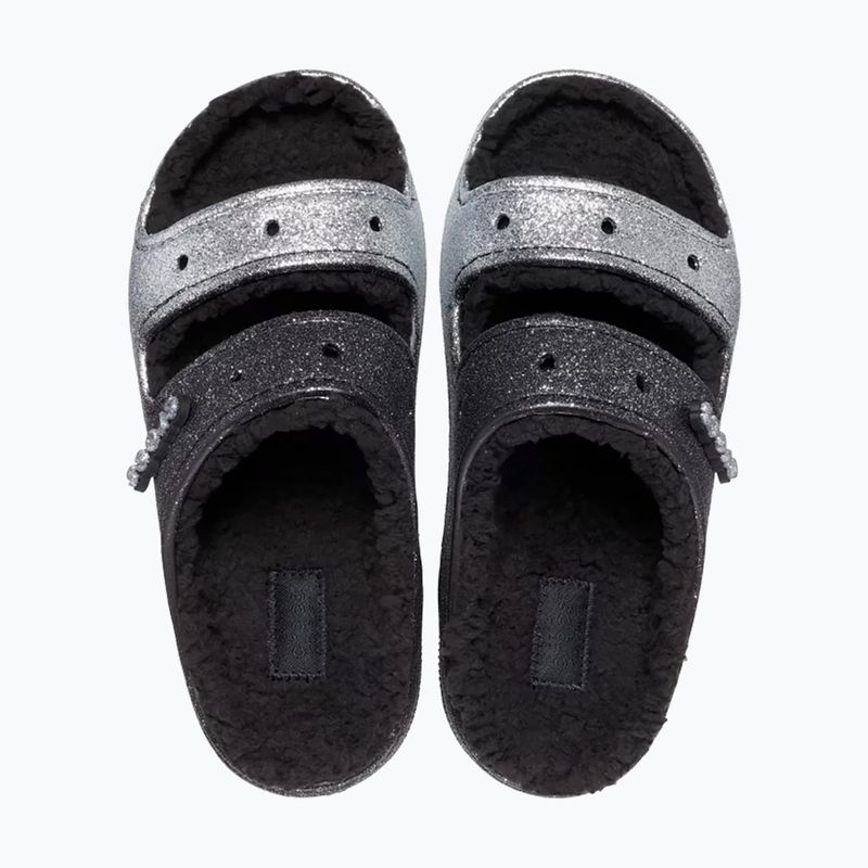 Nazouváky Crocs Classic Cozzzy Glitter Sandal black/silver 5