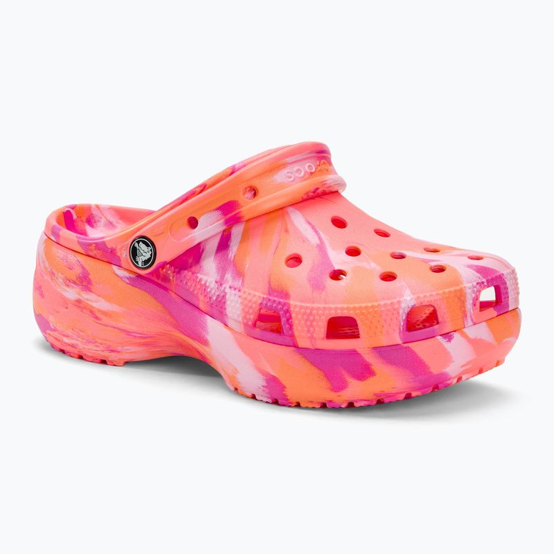 Dámské nazouváky Crocs Classic Platform Marbled guava/multi