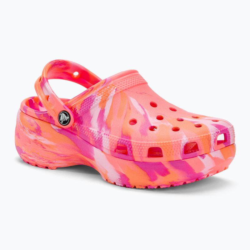 Dámské nazouváky Crocs Classic Platform Marbled guava/multi 2