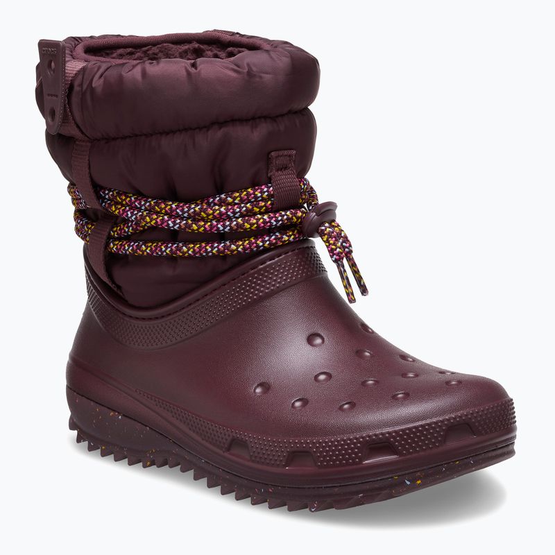 Dámské sněhule Crocs Classic Neo Puff Luxe dark cherry 8