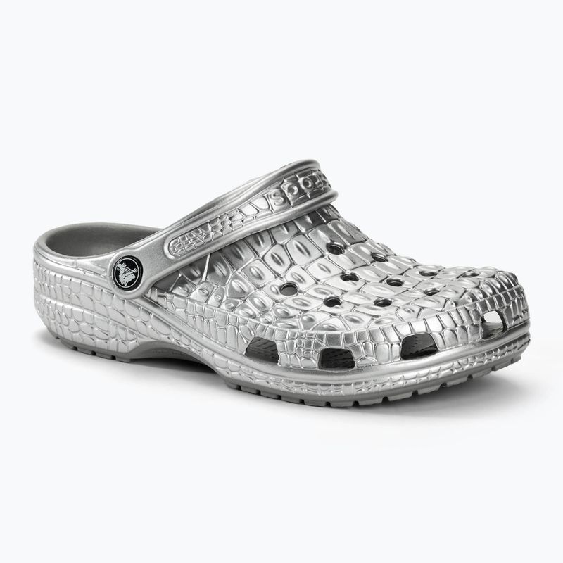 Nazouváky  Crocs Classic Metallic Crocskin ssilver