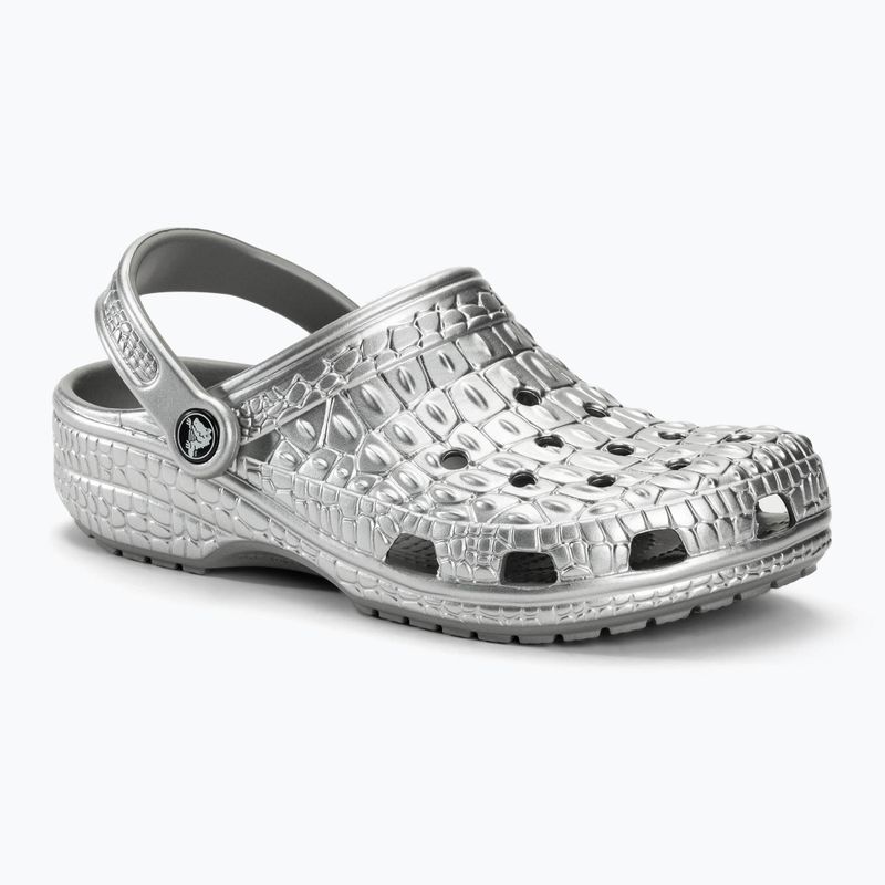 Nazouváky  Crocs Classic Metallic Crocskin ssilver 2