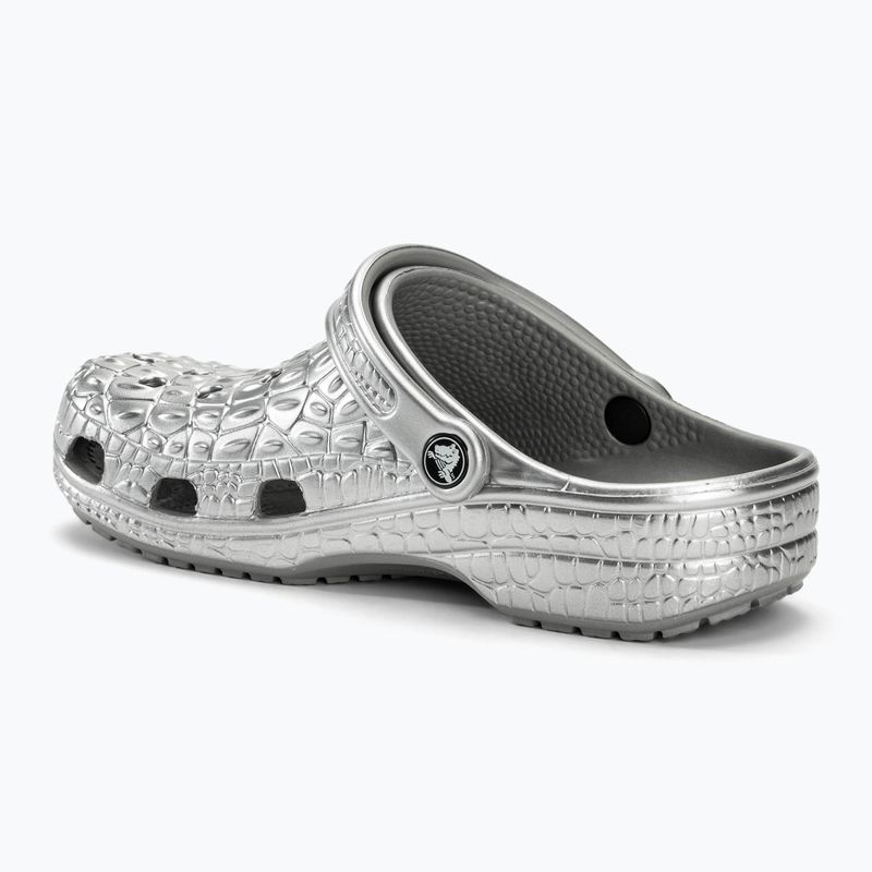 Nazouváky  Crocs Classic Metallic Crocskin ssilver 4