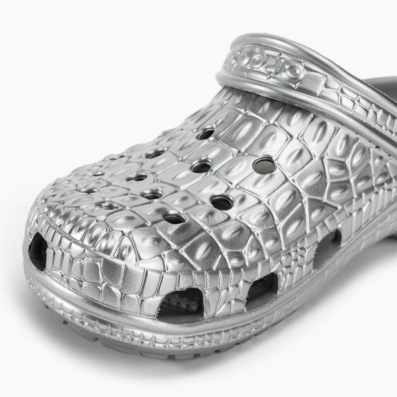 Nazouváky  Crocs Classic Metallic Crocskin ssilver 8