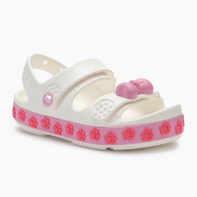 Dětské tvídové sandály Crocs Crocband Cruiser Pet Kids white/pinked