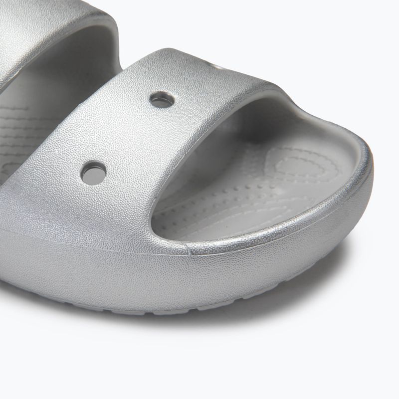 Žabky Crocs Classic Metallic Sandal V2 stříbrné 7