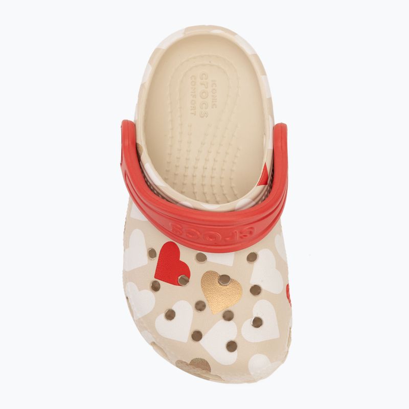 Dětské nazouváky Crocs Classic Heart Print Clog sandstone 6
