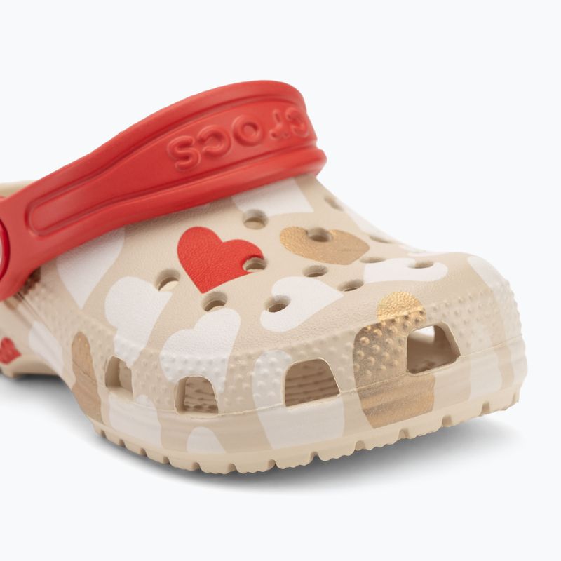 Dětské nazouváky Crocs Classic Heart Print Clog sandstone 8