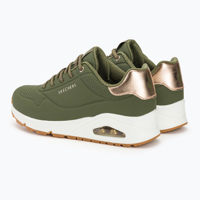 Dámské boty  SKECHERS Uno Shimmer Away olive/rose gold/mesh 4