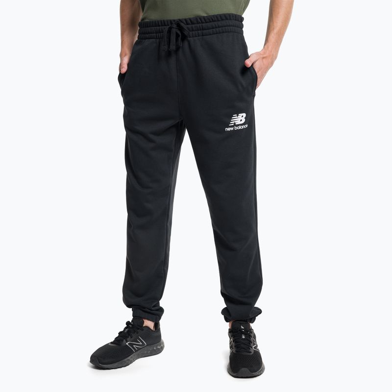 Pánské trekingové kalhoty New Balance Essentials Stacked Logo French černé NBMP31539BK