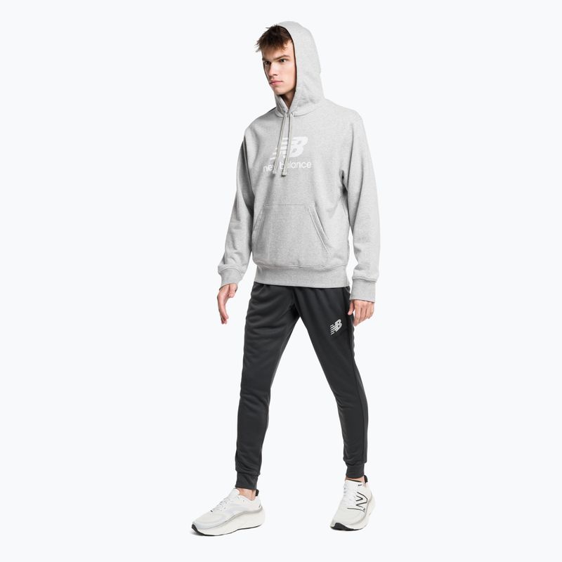 Pánská sportovní mikina New Balance Essentials Stacked Logo French Terry Hoodie šedá NBMT31537AG 2