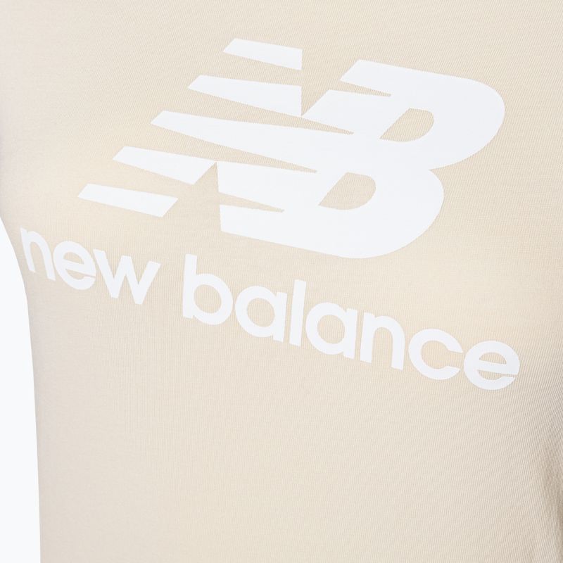 Dámské tričko New Balance Essentials Stacked Logo Co béžové NBWT31546 7