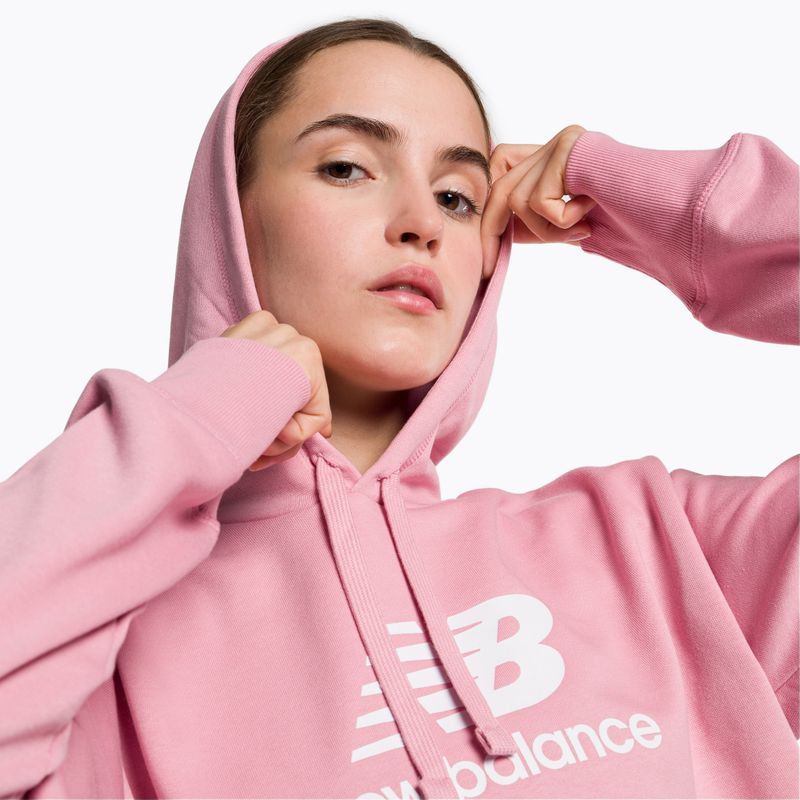 Dámská tréninková mikina New Balance Essentials Stacked Logo French Terry Hoodie pink WT31533HAO 4