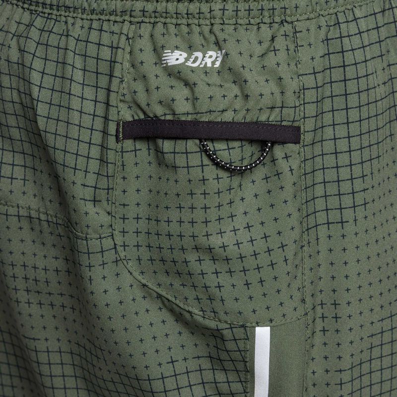 Pánské běžecké šortky New Balance Impact Run 5" Green MS21269DON s potiskem 5