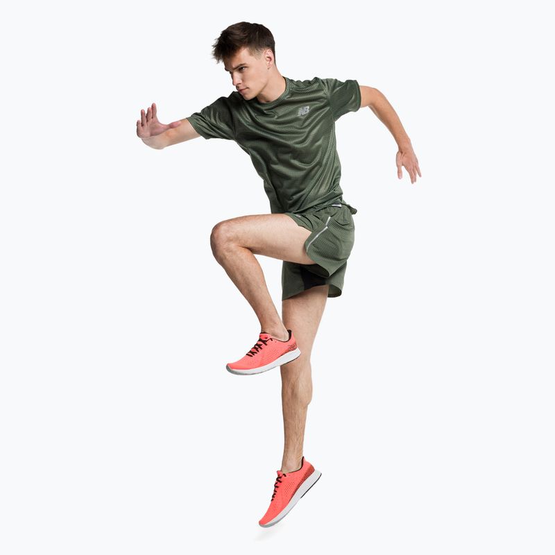 Pánské běžecké tričko New Balance Top Printed Impact Run SS zelené NBMT21263DON 2