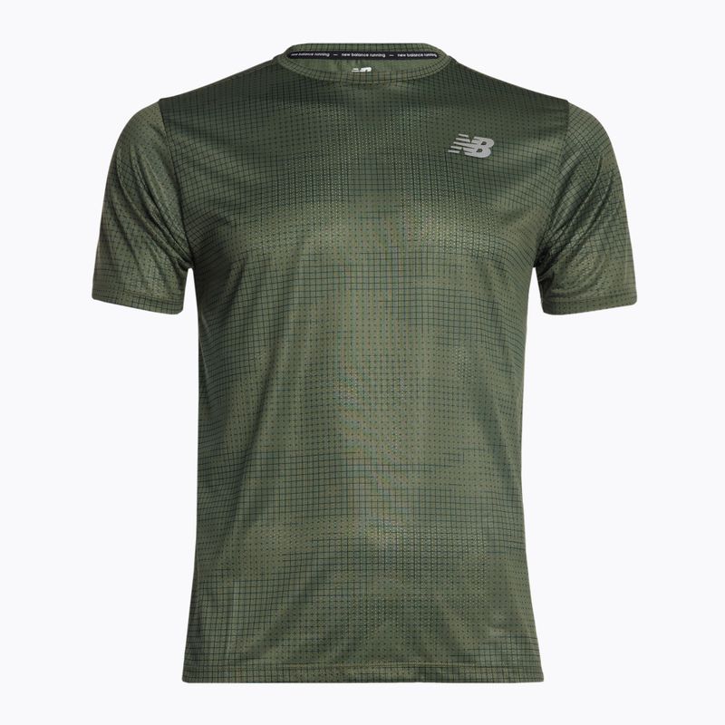 Pánské běžecké tričko New Balance Top Printed Impact Run SS zelené NBMT21263DON 6