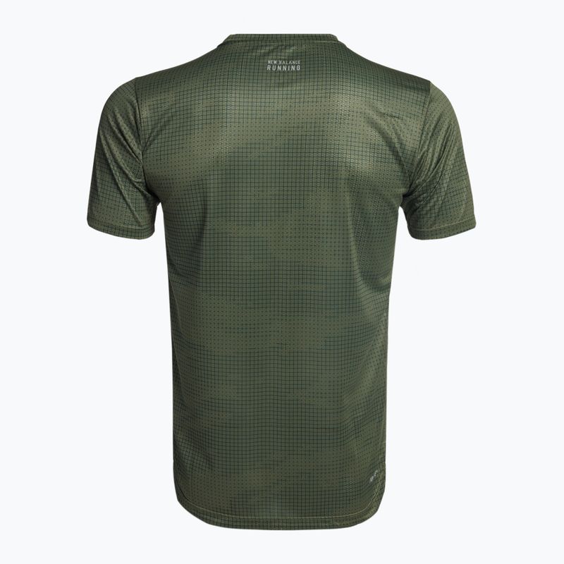 Pánské běžecké tričko New Balance Top Printed Impact Run SS zelené NBMT21263DON 7