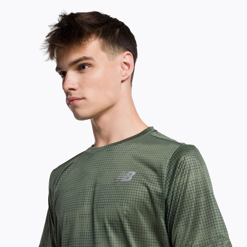 Pánské běžecké tričko New Balance Top Printed Impact Run SS zelené NBMT21263DON 4