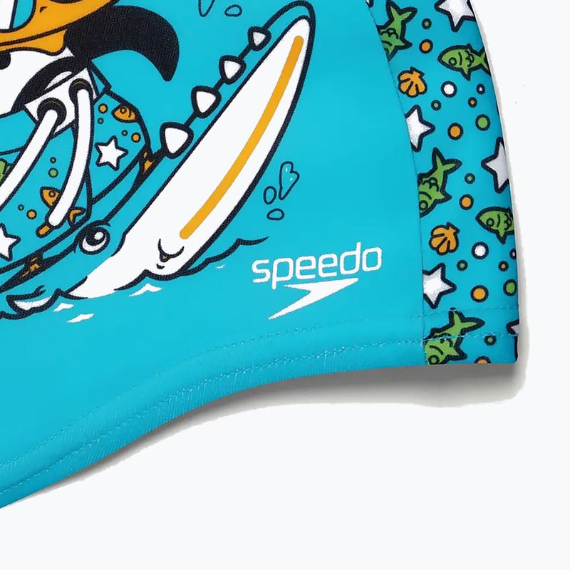 Plavecká čepice Speedo s potiskem Polyester modrá/zelená 3