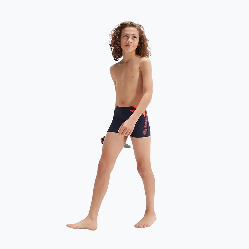 Speedo Hyper Boom Logo Splice dětské plavecké kalhotky navy/orange 11