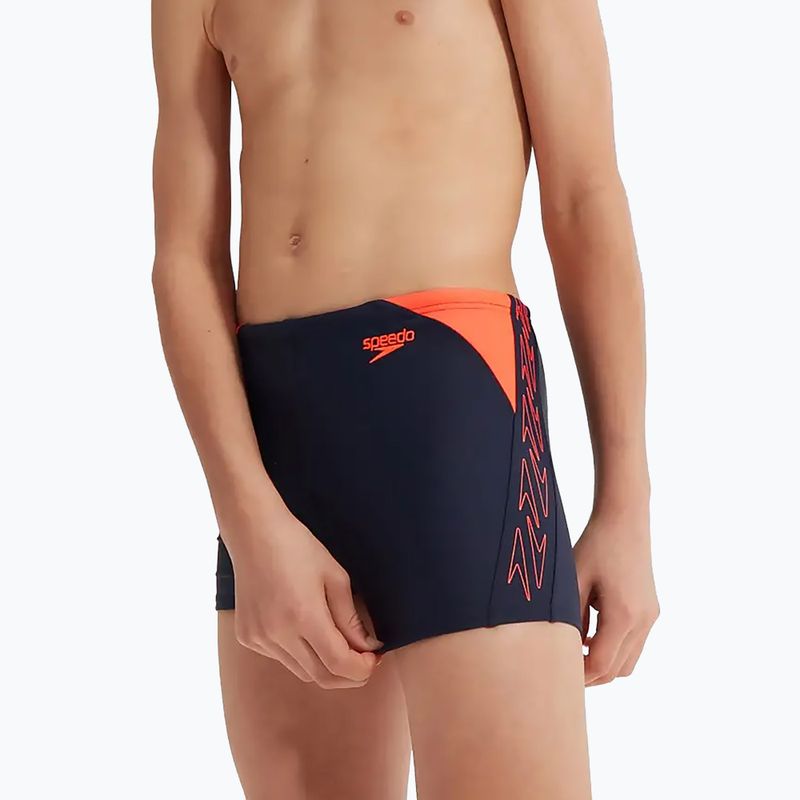 Speedo Hyper Boom Logo Splice dětské plavecké kalhotky navy/orange 12