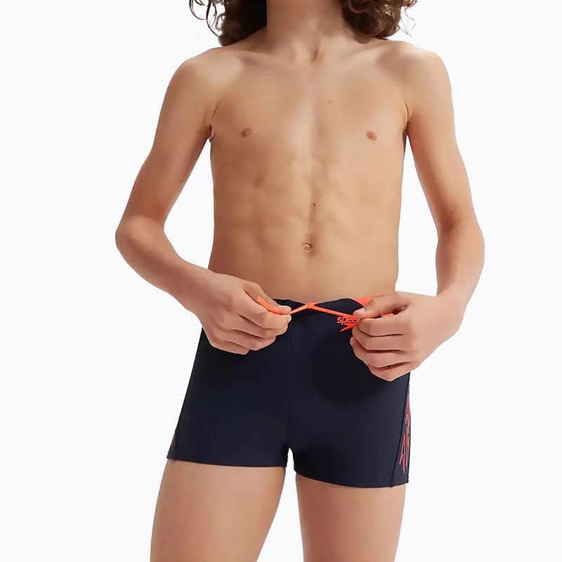 Speedo Hyper Boom Logo Splice dětské plavecké kalhotky navy/orange 13