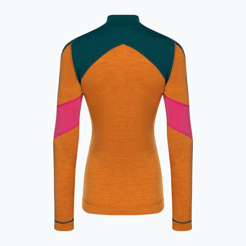 Dámská termoakční mikina Smartwool Merino Baselayer Colorblock 1/4 Zip Boxed marmalade heather 4