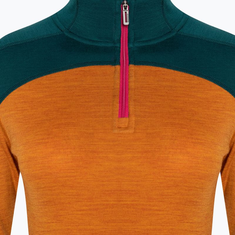 Dámské termo tričko longsleeve Smartwool Merino Baselayer Colorblock 1/4 Zip Boxed marmalade 5