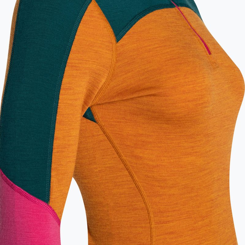 Dámské termo tričko longsleeve Smartwool Merino Baselayer Colorblock 1/4 Zip Boxed marmalade 7