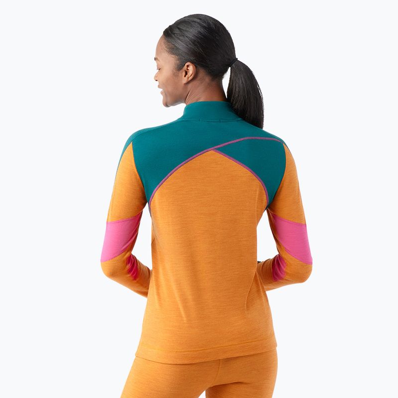Dámská termoakční mikina Smartwool Merino Baselayer Colorblock 1/4 Zip Boxed marmalade heather 2