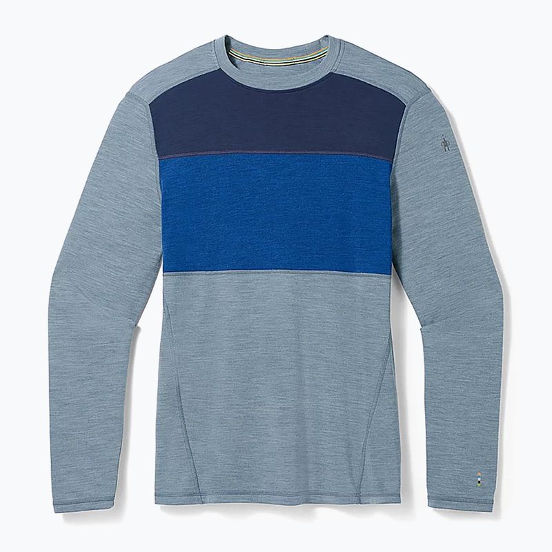 Pánská termoakční mikina Smartwool Thermal Merino Baselayer Colorblock Crew Boxed pewter blue 3