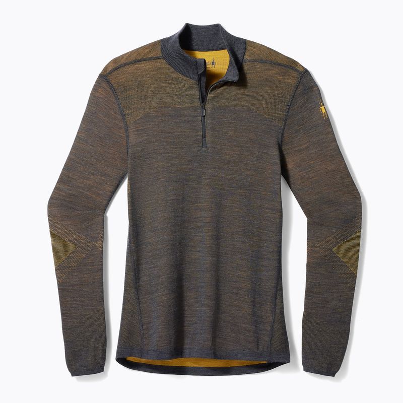 Pánská termoakční mikina Smartwool Intraknit Thermal Merino Baselayer 1/4 Zip charcoal/gold 3