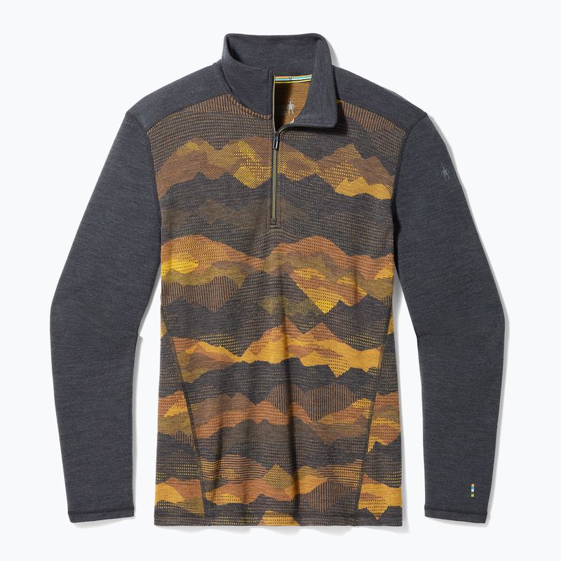 Pánské termo tričko longsleeve  Smartwool Merino 250 Baselayer 1/4 Zip Boxed charcoal mtn scape 3