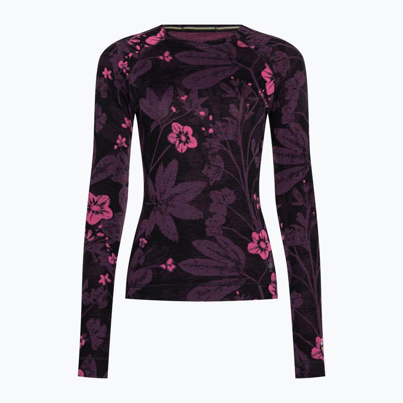 Dámská termoakční mikina Smartwool Merino 250 Baselayer Crew Boxed purple iris floral 3