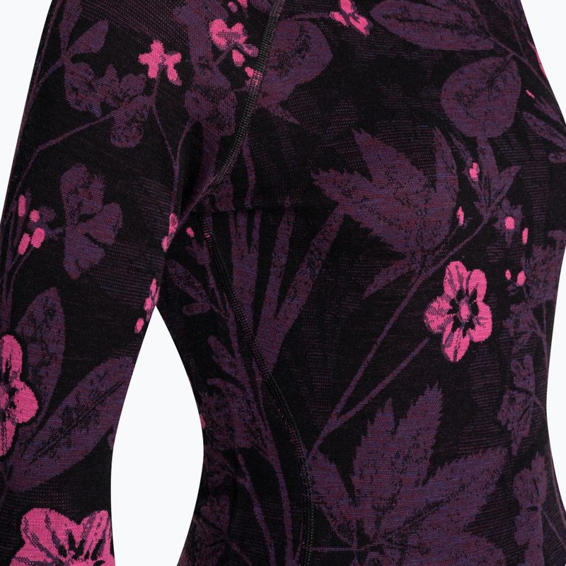 Dámská termoakční mikina Smartwool Merino 250 Baselayer Crew Boxed purple iris floral 5