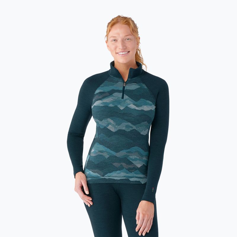 Dámské termo tričko longsleeve Smartwool Classic Thermal Merino Baselayer 1/4 Boxed twilight blue