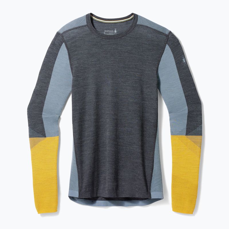 Pánské termo tričko longsleeve  Smartwool Intraknit Thermal Merino Baselayer Colorblock Crew charcoal 3