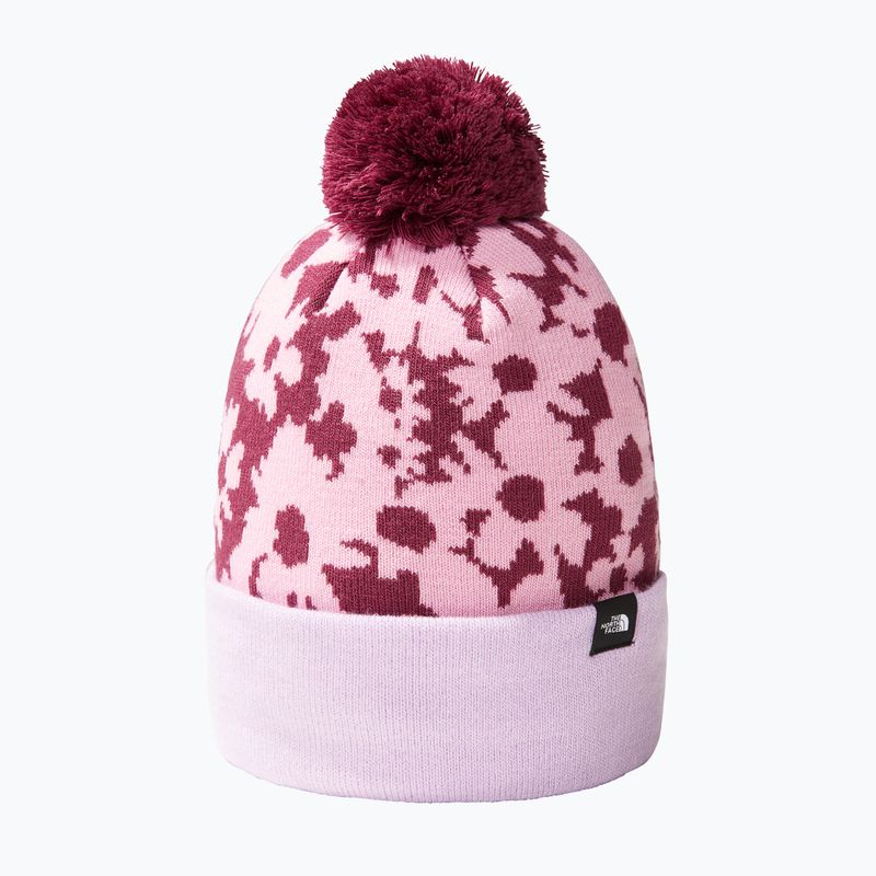 Dětská zimní čepice The North Face Ski Tuke boysenberry gradientní květinový potisk