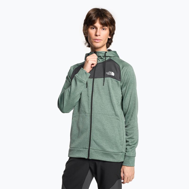 Pánská trekingová mikina The North Face Reaxion Fleece F/Z Hoodie dark sage heather/asphalt grey