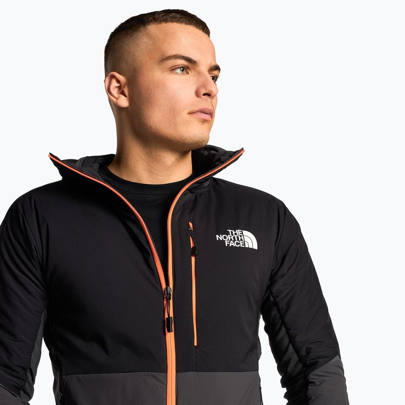 Pánská lyžařská bunda The North Face Dawn Turn Hybrid Ventrix Hoodie asphalt grey/black/shocking orange 3