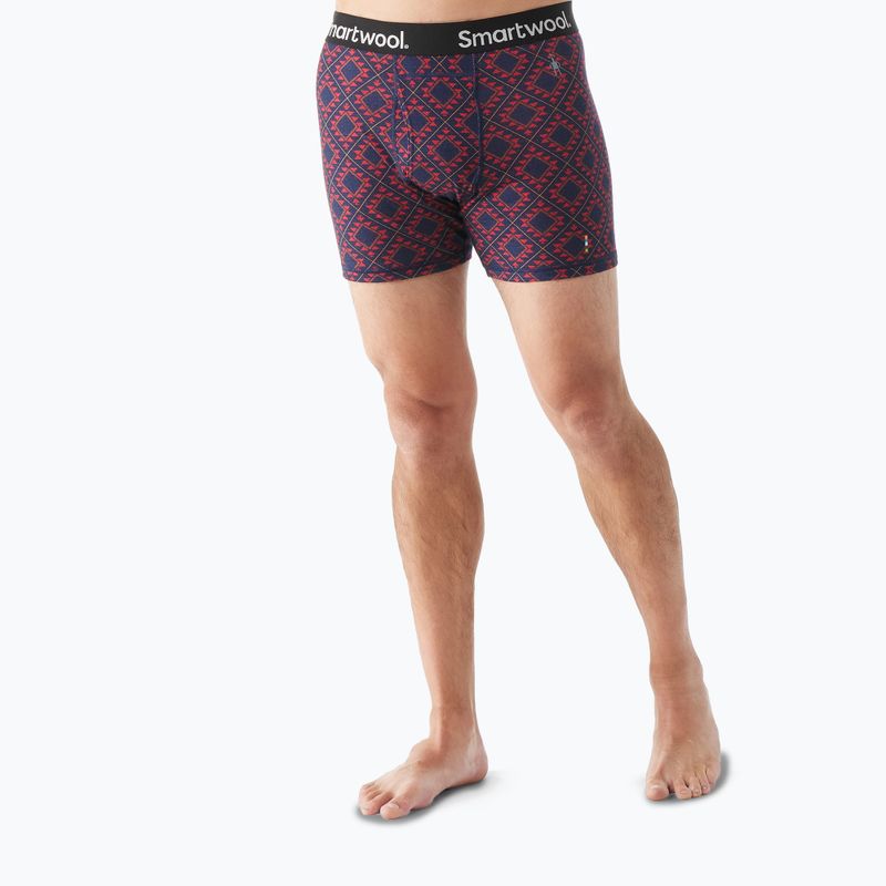 Pánské termo boxerky  Smartwool Merino Print Boxer Brief scarlet red 2