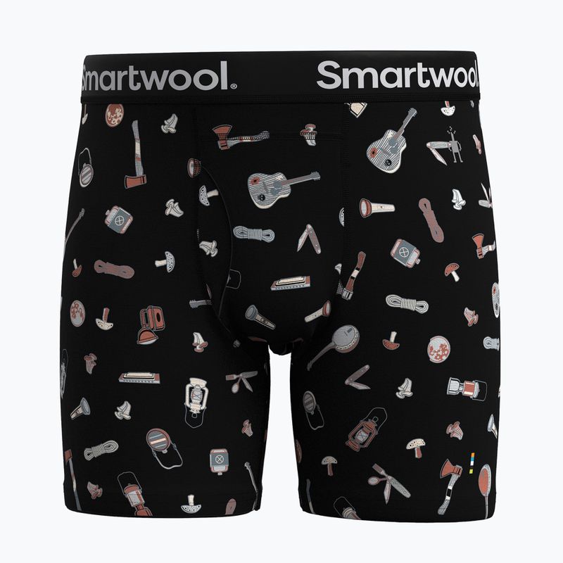 Pánské termo boxerky  Smartwool Merino Print Boxer Brief black gone camping 3