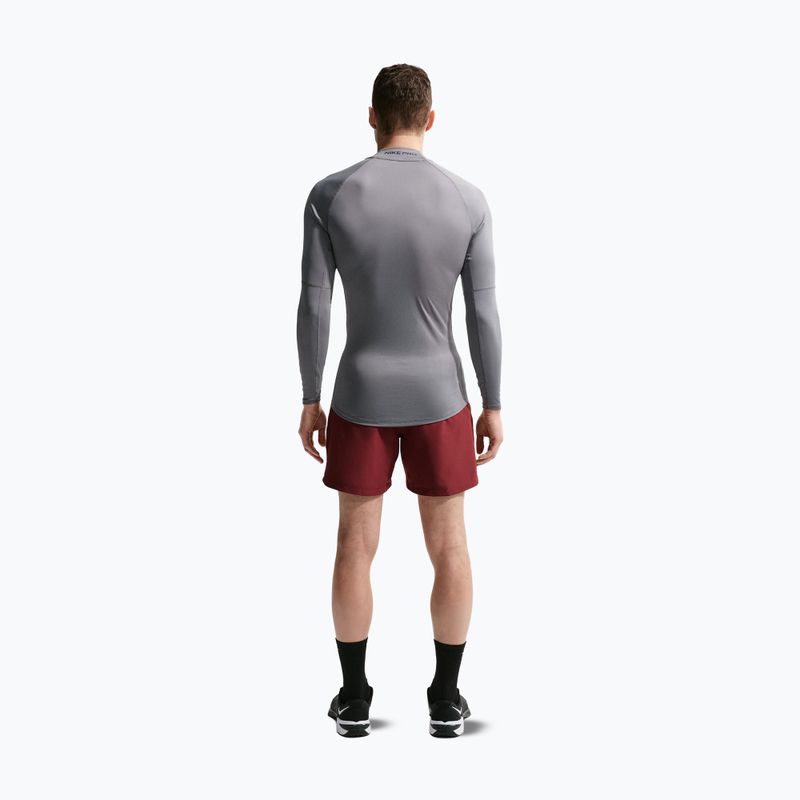 Pánské tréninkové tričko Longsleeve Nike Pro Dri-Fit Mock-Neck smoke grey/black 3