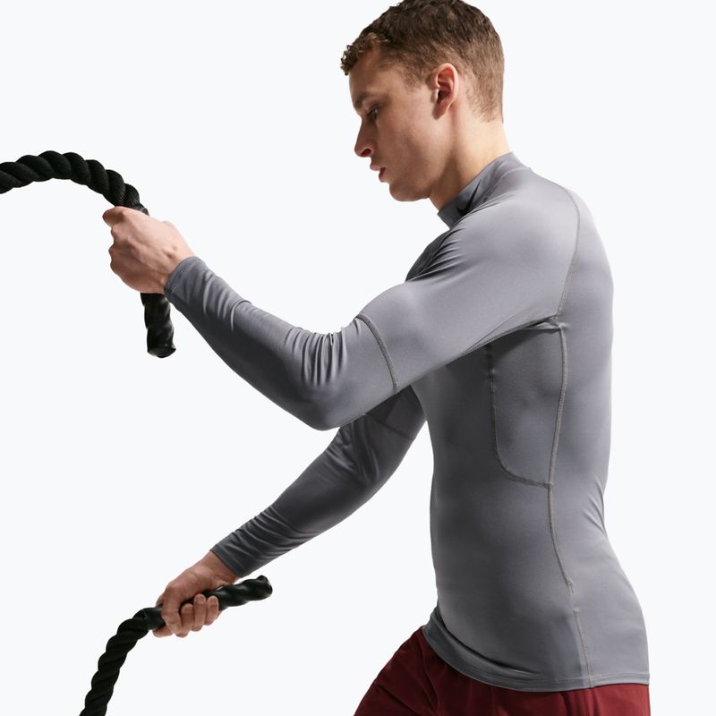 Pánské tréninkové tričko Longsleeve Nike Pro Dri-Fit Mock-Neck smoke grey/black 5