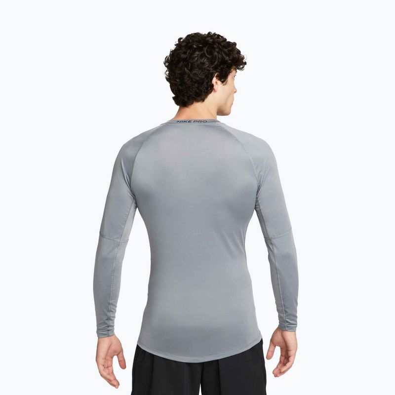 Pánské tréninkové tričko Longsleeve Nike Pro Dri-Fit Tight Fitness smoke grey/black 3