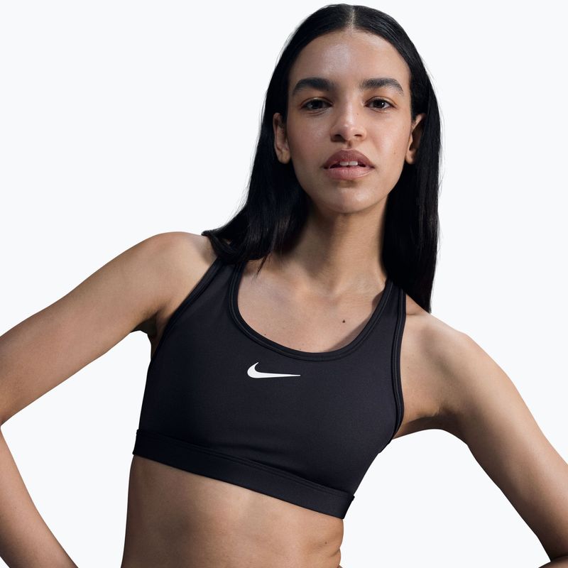 Tréninková podprsenka Nike Swoosh Medium Support černá/bílá 4